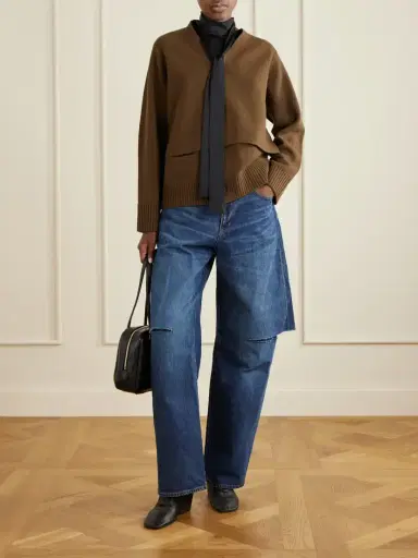 Sacai Scarf-detailed Wool Cardigan | Thumbnail 2 Sacai Scarf-detailed Wool Cardigan | Thumbnail 2