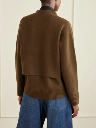 Sacai Scarf-detailed Wool Cardigan | Thumbnail 3 Sacai Scarf-detailed Wool Cardigan | Thumbnail 3