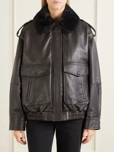Loulou de Saison Russo Shearling-trimmed Leather Jacket | Thumbnail 3 Loulou de Saison Russo Shearling-trimmed Leather Jacket | Thumbnail 3