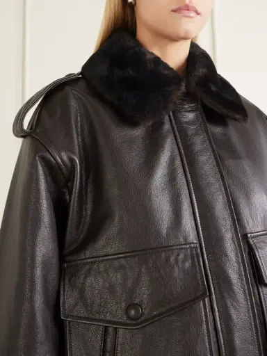 Loulou de Saison Russo Shearling-trimmed Leather Jacket | Thumbnail 5 Loulou de Saison Russo Shearling-trimmed Leather Jacket | Thumbnail 5