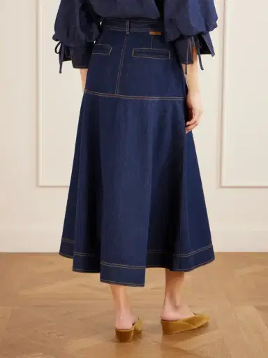 Zimmermann Belted Denim Midi Skirt | Thumbnail 3 Zimmermann Belted Denim Midi Skirt | Thumbnail 3