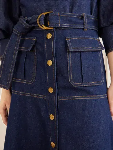 Zimmermann Belted Denim Midi Skirt | Thumbnail 4 Zimmermann Belted Denim Midi Skirt | Thumbnail 4