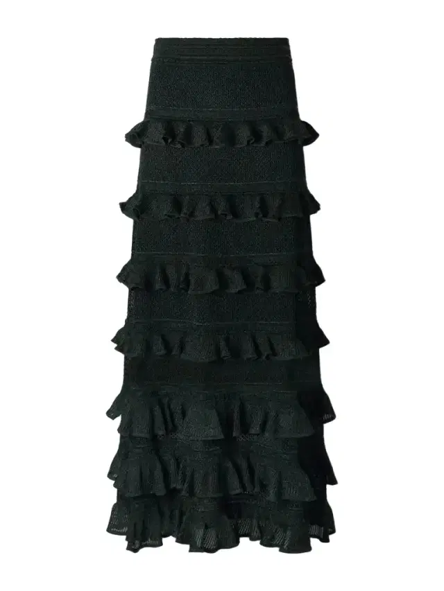 Valiant Ruffled Knitted Midi Skirt Valiant Ruffled Knitted Midi Skirt