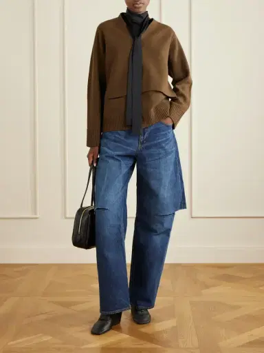 Sacai Belted Cut-out Mid-rise Wide-leg Jeans | Thumbnail 2 Sacai Belted Cut-out Mid-rise Wide-leg Jeans | Thumbnail 2