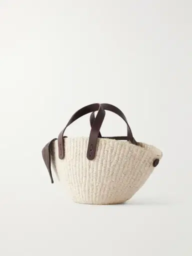 MUUÑ Sophia Leather And Cotton-trimmed Raffia Mini Tote | Thumbnail 4 MUUÑ Sophia Leather And Cotton-trimmed Raffia Mini Tote | Thumbnail 4