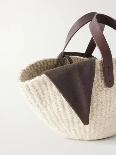 MUUÑ Sophia Leather And Cotton-trimmed Raffia Mini Tote | Thumbnail 5 MUUÑ Sophia Leather And Cotton-trimmed Raffia Mini Tote | Thumbnail 5
