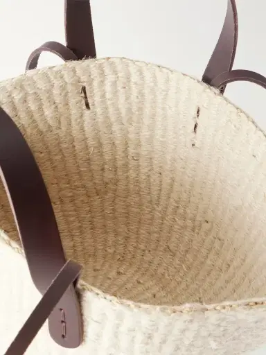 MUUÑ Sophia Leather And Cotton-trimmed Raffia Mini Tote | Thumbnail 6 MUUÑ Sophia Leather And Cotton-trimmed Raffia Mini Tote | Thumbnail 6