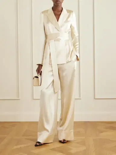 Joseph Archer Belted Silk-satin Jacket | Thumbnail 2 Joseph Archer Belted Silk-satin Jacket | Thumbnail 2