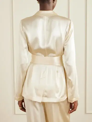 Joseph Archer Belted Silk-satin Jacket | Thumbnail 4 Joseph Archer Belted Silk-satin Jacket | Thumbnail 4