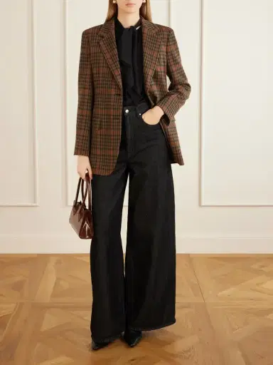 Max Mara Mxmgalgosce Houndstooth Wool And Cotton-blend Blazer | Thumbnail 2 Max Mara Mxmgalgosce Houndstooth Wool And Cotton-blend Blazer | Thumbnail 2