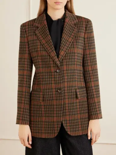Max Mara Mxmgalgosce Houndstooth Wool And Cotton-blend Blazer | Thumbnail 3 Max Mara Mxmgalgosce Houndstooth Wool And Cotton-blend Blazer | Thumbnail 3