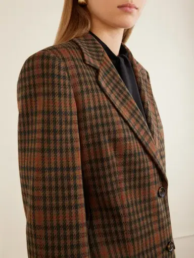Max Mara Mxmgalgosce Houndstooth Wool And Cotton-blend Blazer | Thumbnail 5 Max Mara Mxmgalgosce Houndstooth Wool And Cotton-blend Blazer | Thumbnail 5