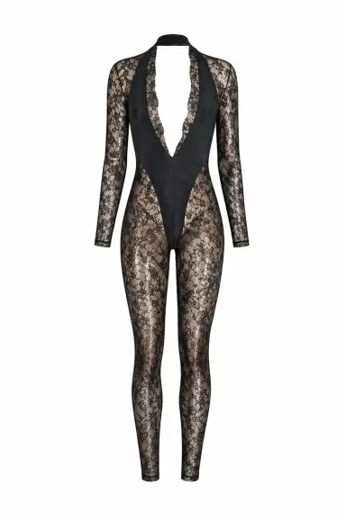 LaQuan Smith Deep V Full Length Catsuit | Thumbnail 1 LaQuan Smith Deep V Full Length Catsuit | Thumbnail 1