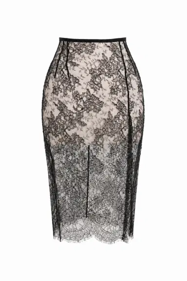 LaQuan Smith Midi Skirt with Slit | Thumbnail 1 LaQuan Smith Midi Skirt with Slit | Thumbnail 1