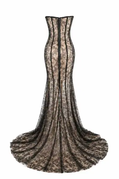LaQuan Smith Sheer Backless Gown | Thumbnail 2 LaQuan Smith Sheer Backless Gown | Thumbnail 2