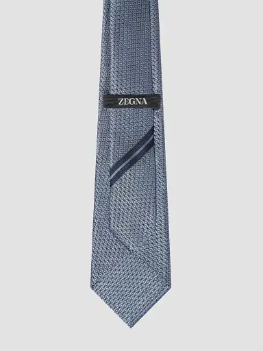 Zegna Men's Silk Tie - Light Avio Blue | Thumbnail 2 Zegna Men's Silk Tie - Light Avio Blue | Thumbnail 2
