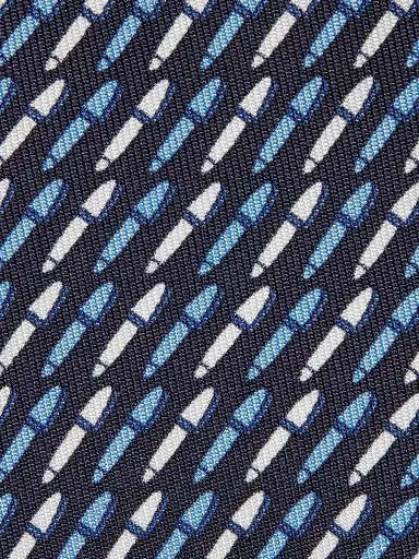 Zegna Men's Silk Tie - Navy Blue | Thumbnail 3 Zegna Men's Silk Tie - Navy Blue | Thumbnail 3