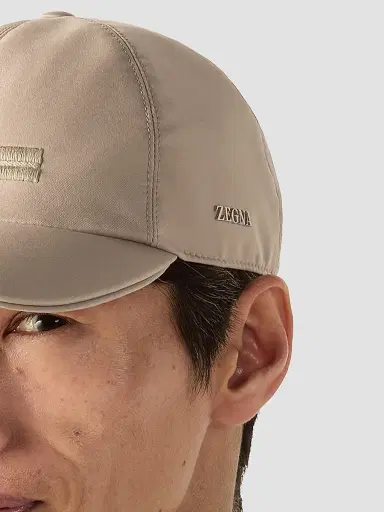 ZEGNA Men's Microfiber Motorin Baseball Cap - Light Taupe | Thumbnail 2 ZEGNA Men's Microfiber Motorin Baseball Cap - Light Taupe | Thumbnail 2