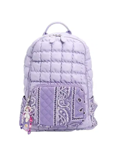Bari Lynn Girl's Quilted Bandana Backpack - Lavender | Thumbnail 1 Bari Lynn Girl's Quilted Bandana Backpack - Lavender | Thumbnail 1