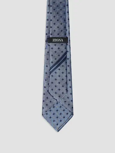 Zegna Men's Silk Tie - Light Avio Blue | Thumbnail 3 Zegna Men's Silk Tie - Light Avio Blue | Thumbnail 3