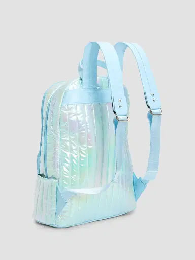 Bari Lynn Girl's Iridescent Patch Backpack - Blue | Thumbnail 2 Bari Lynn Girl's Iridescent Patch Backpack - Blue | Thumbnail 2