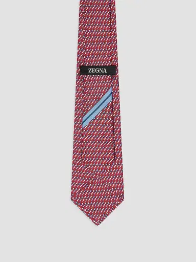 Zegna Men's Silk Tie - Red | Thumbnail 2 Zegna Men's Silk Tie - Red | Thumbnail 2
