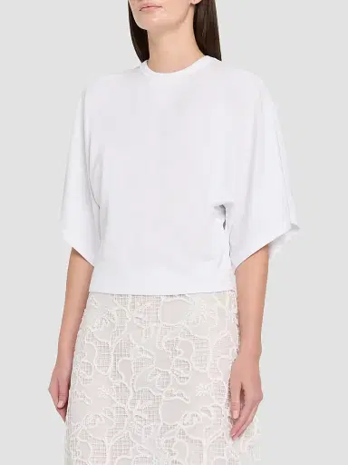 SIMKHAI Women's Amara Draped T-Shirt - White | Thumbnail 4 SIMKHAI Women's Amara Draped T-Shirt - White | Thumbnail 4