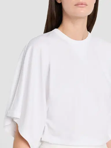 SIMKHAI Women's Amara Draped T-Shirt - White | Thumbnail 5 SIMKHAI Women's Amara Draped T-Shirt - White | Thumbnail 5