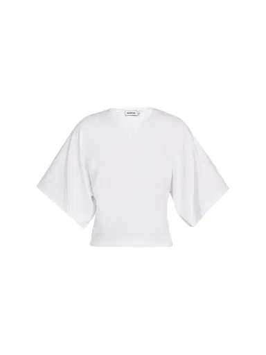 SIMKHAI Women's Amara Draped T-Shirt - White | Thumbnail 1 SIMKHAI Women's Amara Draped T-Shirt - White | Thumbnail 1
