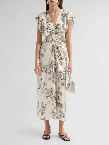 Johnny Was Women's Delcie Printed Midi Dress - Sunlight Garden - Size 14 | Thumbnail 2 Johnny Was Women's Delcie Printed Midi Dress - Sunlight Garden - Size 14 | Thumbnail 2