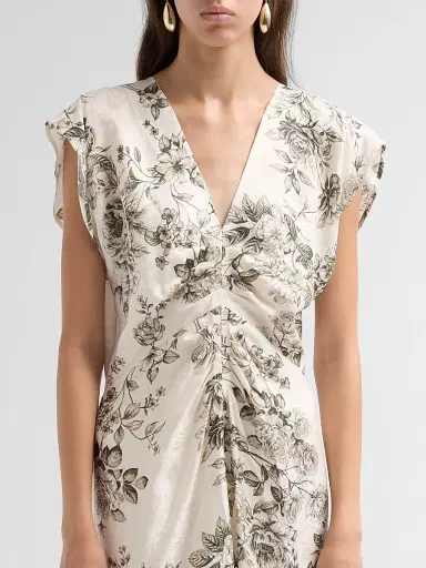 Johnny Was Women's Delcie Printed Midi Dress - Sunlight Garden - Size 14 | Thumbnail 5 Johnny Was Women's Delcie Printed Midi Dress - Sunlight Garden - Size 14 | Thumbnail 5