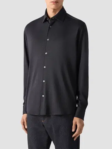 Zegna Men's Cashmere and Silk Shirt | Thumbnail 2 Zegna Men's Cashmere and Silk Shirt | Thumbnail 2