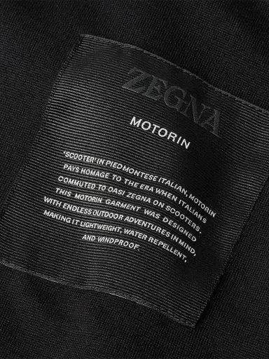 ZEGNA Men's Microfiber Motorin 100CC Blouson Jacket - Black | Thumbnail 6 ZEGNA Men's Microfiber Motorin 100CC Blouson Jacket - Black | Thumbnail 6