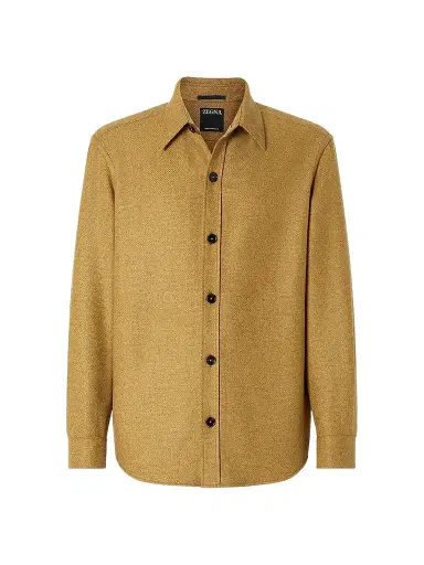 ZEGNA Men's Oasi Cashmere Overshirt - Yellow | Thumbnail 1 ZEGNA Men's Oasi Cashmere Overshirt - Yellow | Thumbnail 1