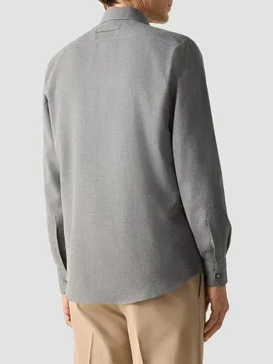 Zegna Men's Cashco Shirt - Grey - Size XXXL | Thumbnail 3 Zegna Men's Cashco Shirt - Grey - Size XXXL | Thumbnail 3