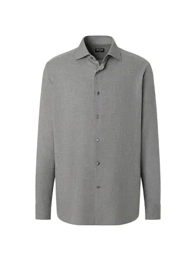 Zegna Men's Cashco Shirt - Grey - Size XXXL | Thumbnail 1 Zegna Men's Cashco Shirt - Grey - Size XXXL | Thumbnail 1