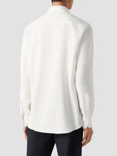 ZEGNA Men's Cashco Shirt - White | Thumbnail 3 ZEGNA Men's Cashco Shirt - White | Thumbnail 3