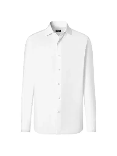 ZEGNA Men's Cashco Shirt - White | Thumbnail 1 ZEGNA Men's Cashco Shirt - White | Thumbnail 1