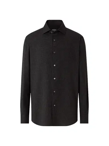 Zegna Men's Cashco Shirt - Black - Size XXXL | Thumbnail 1 Zegna Men's Cashco Shirt - Black - Size XXXL | Thumbnail 1
