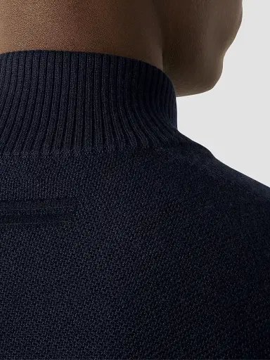 Zegna Men's Cashseta Full Zip Cardigan - Navy Blue | Thumbnail 5 Zegna Men's Cashseta Full Zip Cardigan - Navy Blue | Thumbnail 5