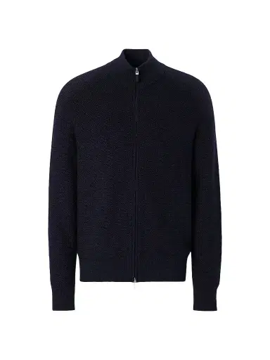 Zegna Men's Cashseta Full Zip Cardigan - Navy Blue | Thumbnail 1 Zegna Men's Cashseta Full Zip Cardigan - Navy Blue | Thumbnail 1