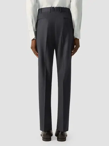 ZEGNA Men's Trofeo 120mila Wool Pants - Dark Grey | Thumbnail 4 ZEGNA Men's Trofeo 120mila Wool Pants - Dark Grey | Thumbnail 4