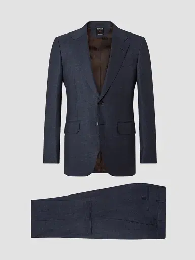 ZEGNA Men's Trofeo 120mila Wool Suit - Navy Blue | Thumbnail 2 ZEGNA Men's Trofeo 120mila Wool Suit - Navy Blue | Thumbnail 2