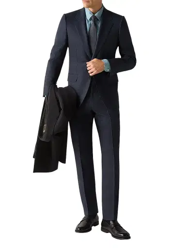 ZEGNA Men's Trofeo 120mila Wool Suit - Navy Blue | Thumbnail 1 ZEGNA Men's Trofeo 120mila Wool Suit - Navy Blue | Thumbnail 1