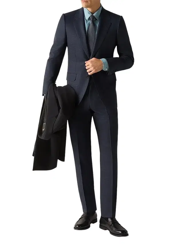 Men's Trofeo 120mila Wool Suit - Navy Blue Men's Trofeo 120mila Wool Suit - Navy Blue