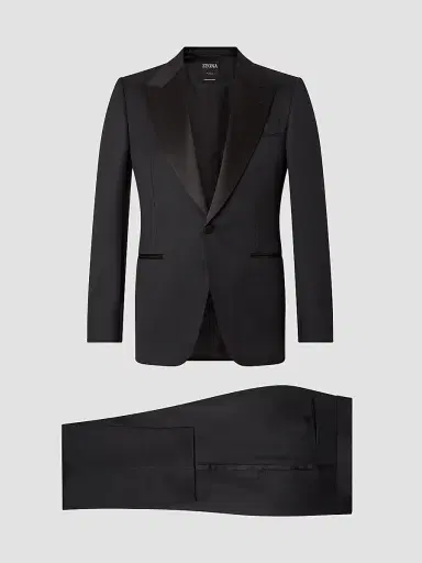 ZEGNA Men's Trofeo 120mila Wool and Mohair Evening Suit - Black | Thumbnail 2 ZEGNA Men's Trofeo 120mila Wool and Mohair Evening Suit - Black | Thumbnail 2