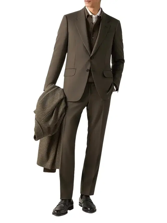 Men's Oasi Cashmere Suit - Dark Olive Green Men's Oasi Cashmere Suit - Dark Olive Green