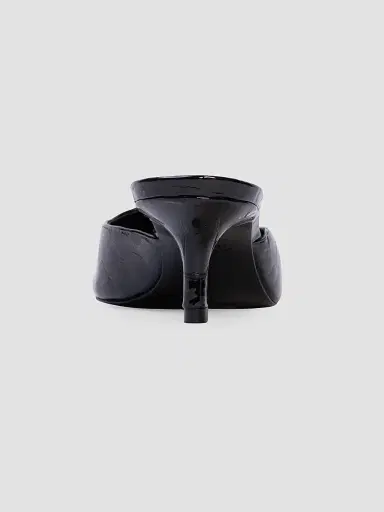 Black Suede Studio Women's Riley 50MM Croc Mule Sandals - Black Croc | Thumbnail 3 Black Suede Studio Women's Riley 50MM Croc Mule Sandals - Black Croc | Thumbnail 3