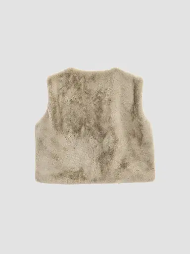 Tulleen Little Girl's & Girl's Plush Vest - Khaki | Thumbnail 2 Tulleen Little Girl's & Girl's Plush Vest - Khaki | Thumbnail 2