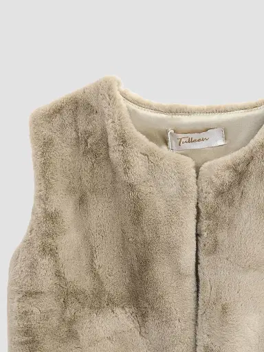 Tulleen Little Girl's & Girl's Plush Vest - Khaki | Thumbnail 3 Tulleen Little Girl's & Girl's Plush Vest - Khaki | Thumbnail 3